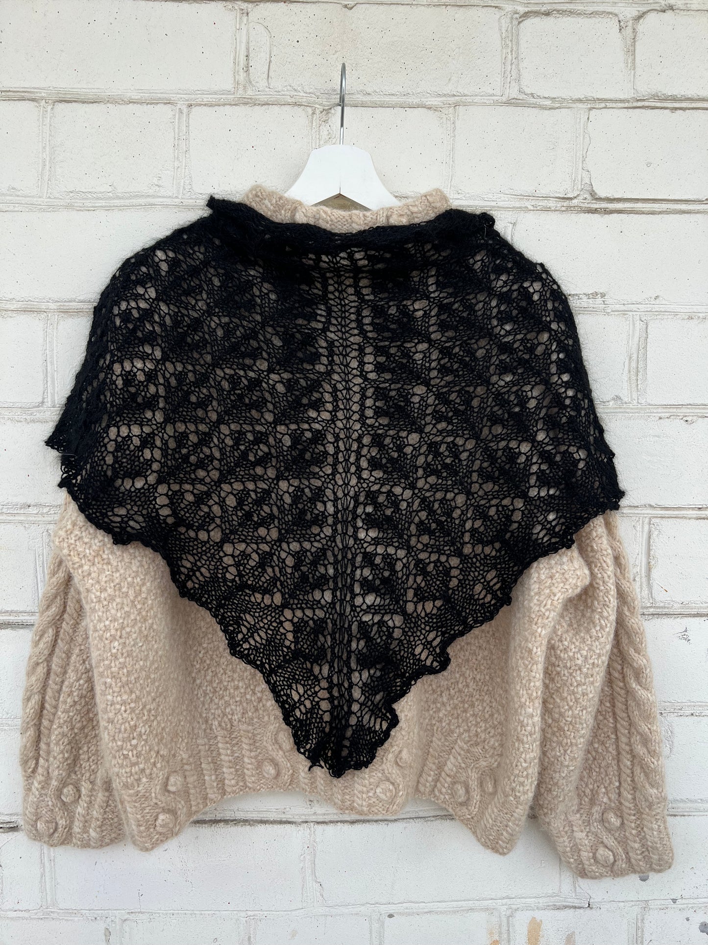 Small “Babusia” Shawl in Black Color