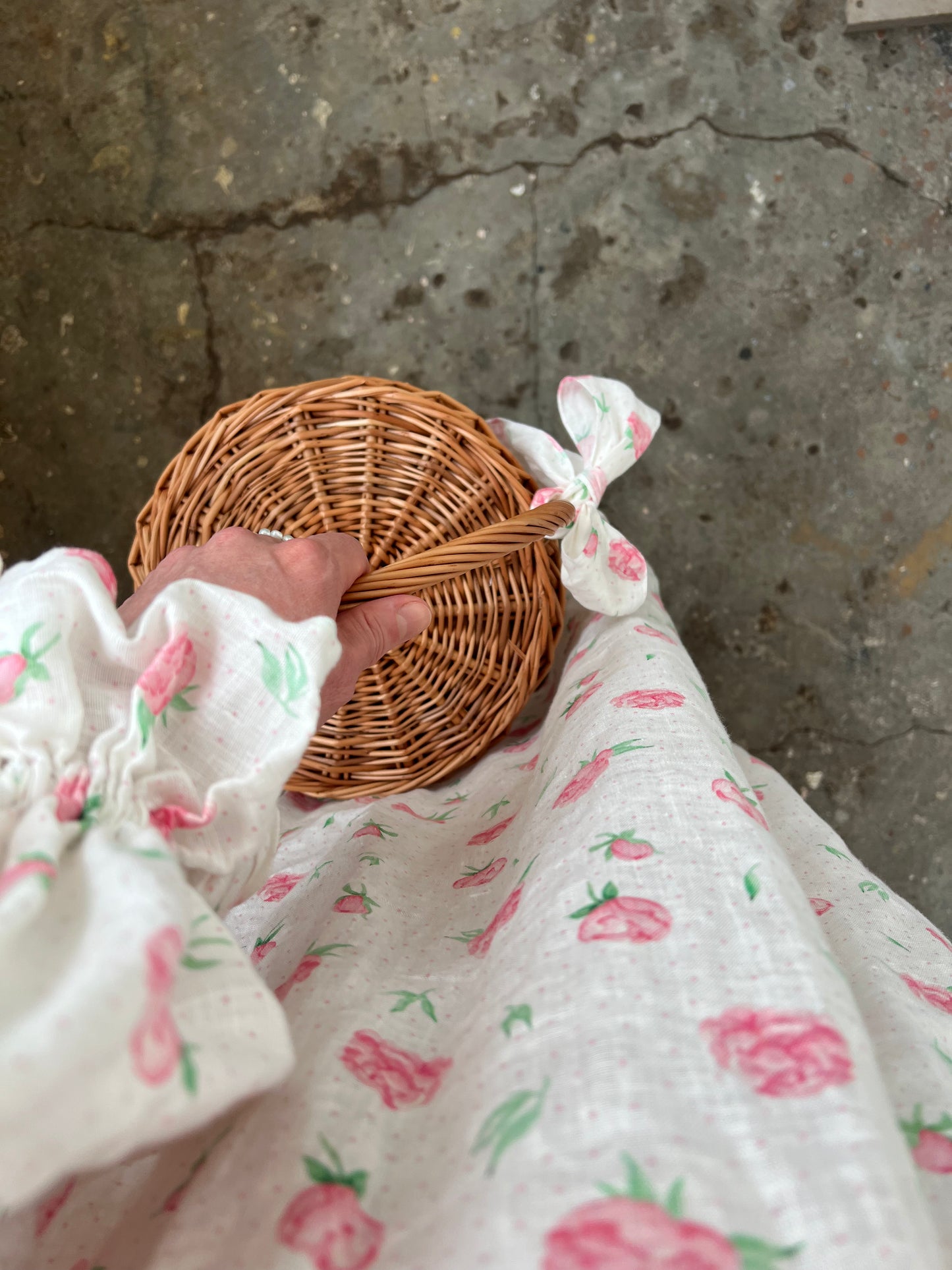 Handwoven Natural Vine Basket in Jane Birkin Style
