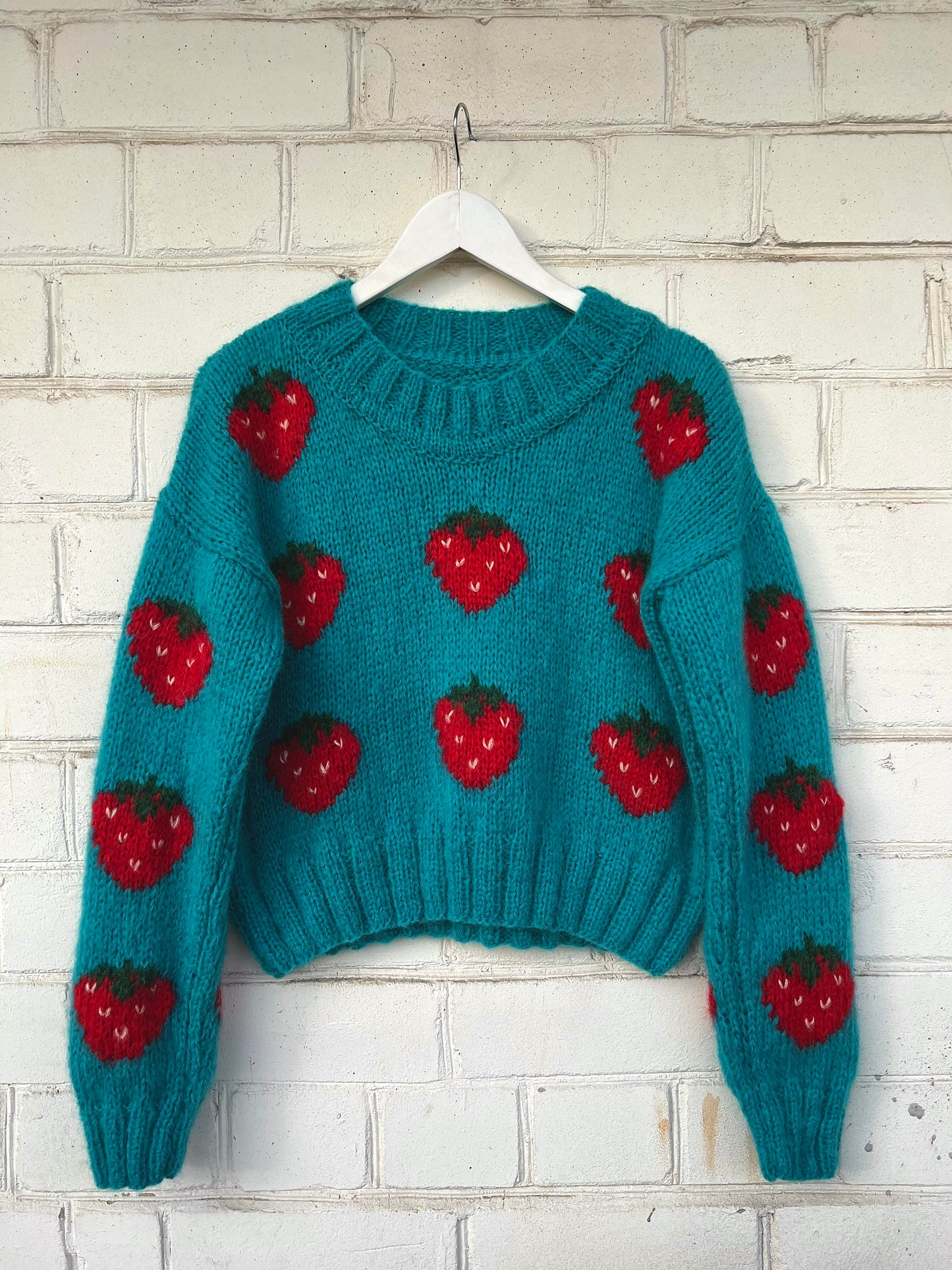Blue Green Strawberry Sweater
