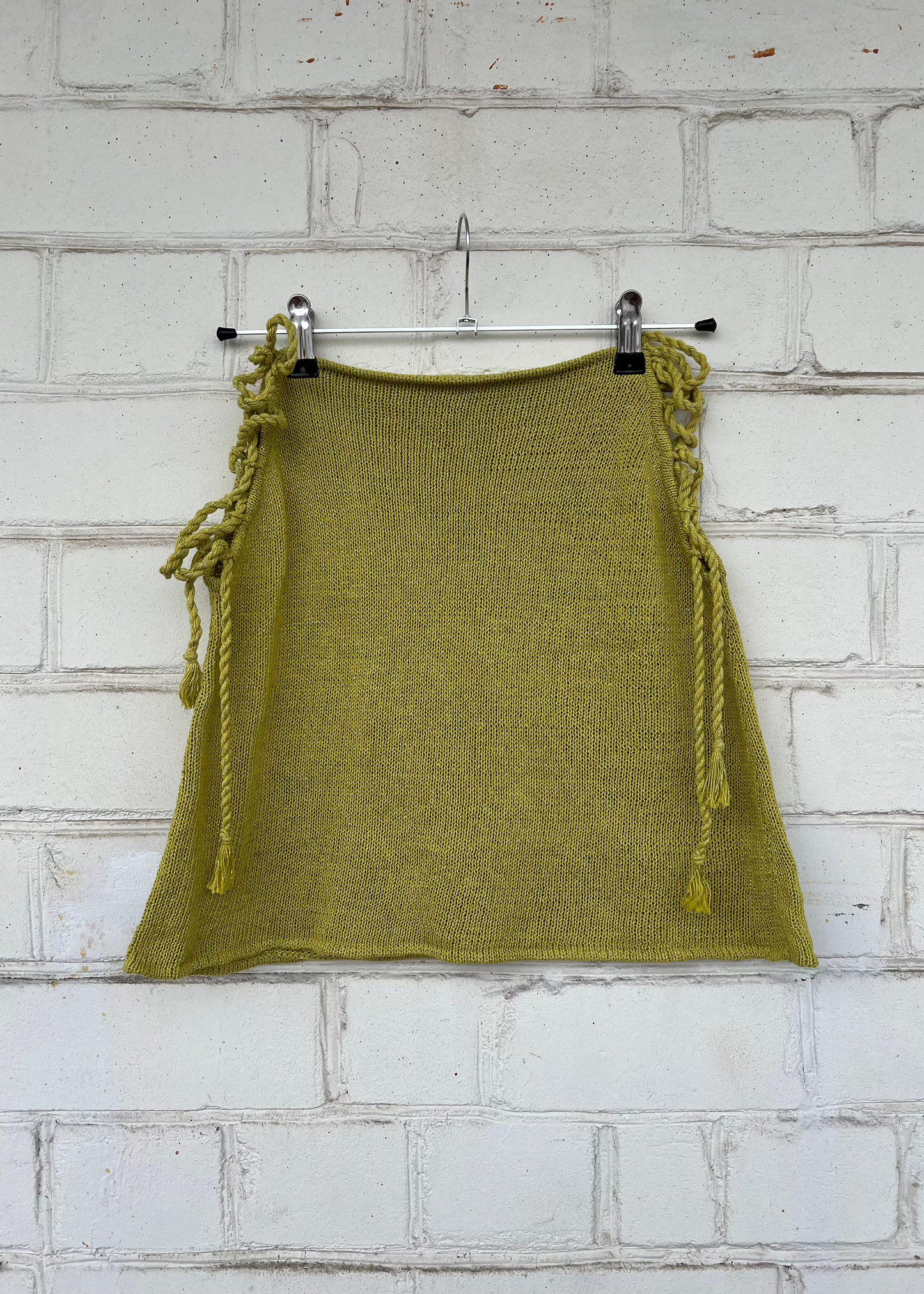 Sparkling Lime Green Knit Mini Skirt