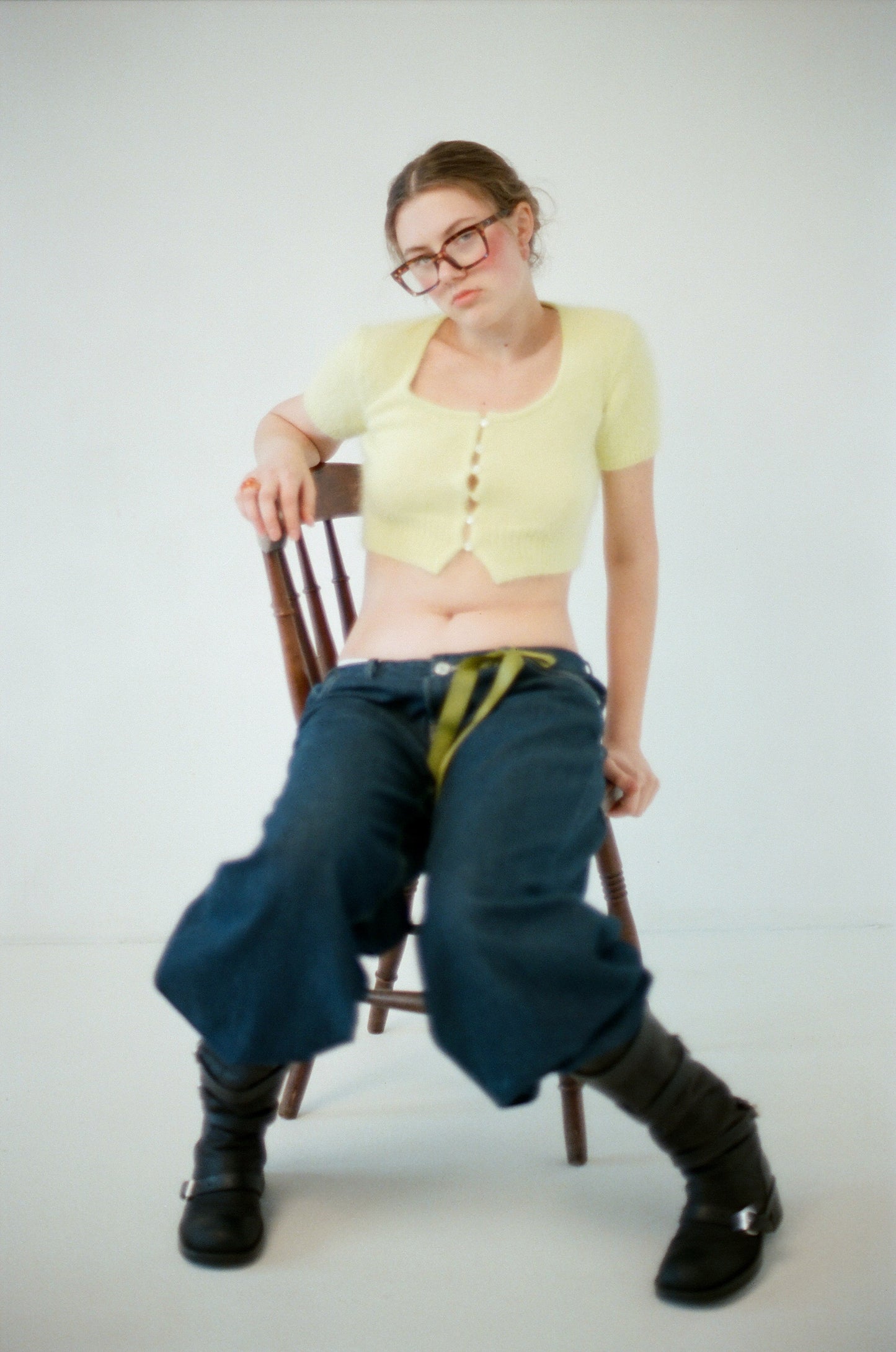 Butter Yellow Fluffy Cropped Cardigan