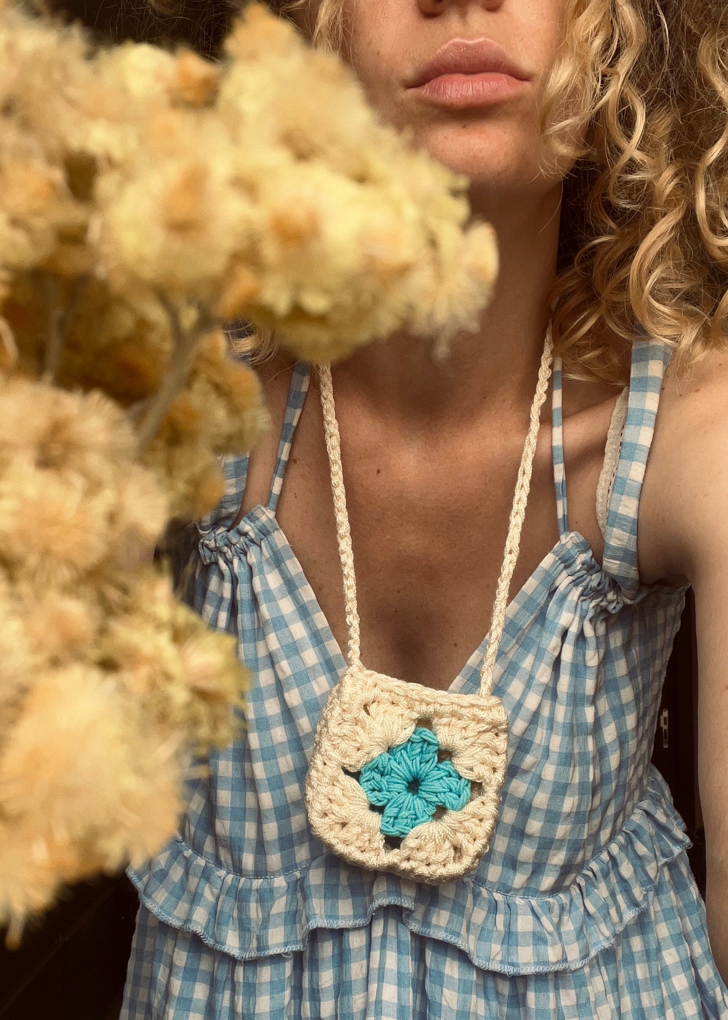 Gray Mustard Micro Crochet Bag