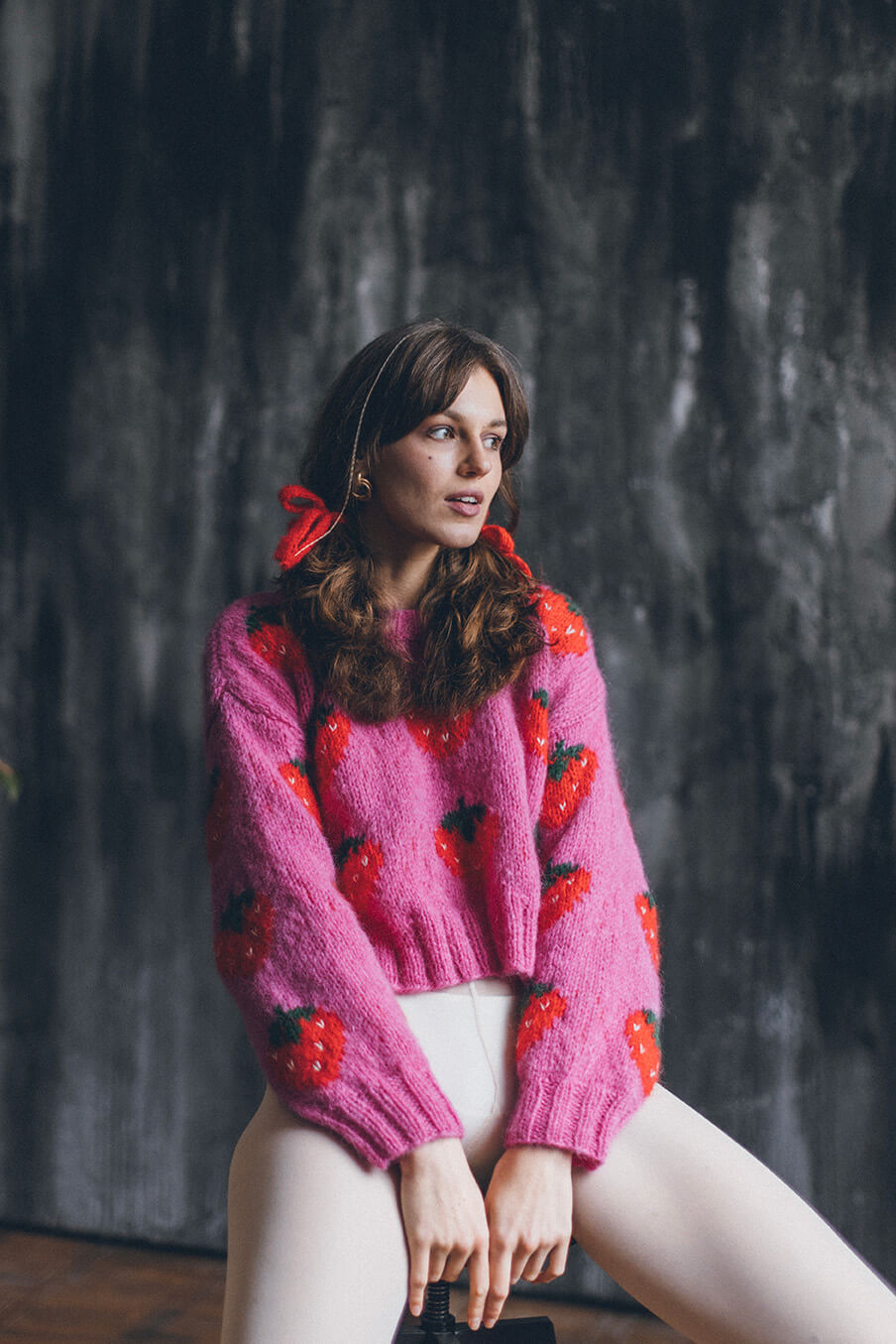 Pink Strawberry Sweater