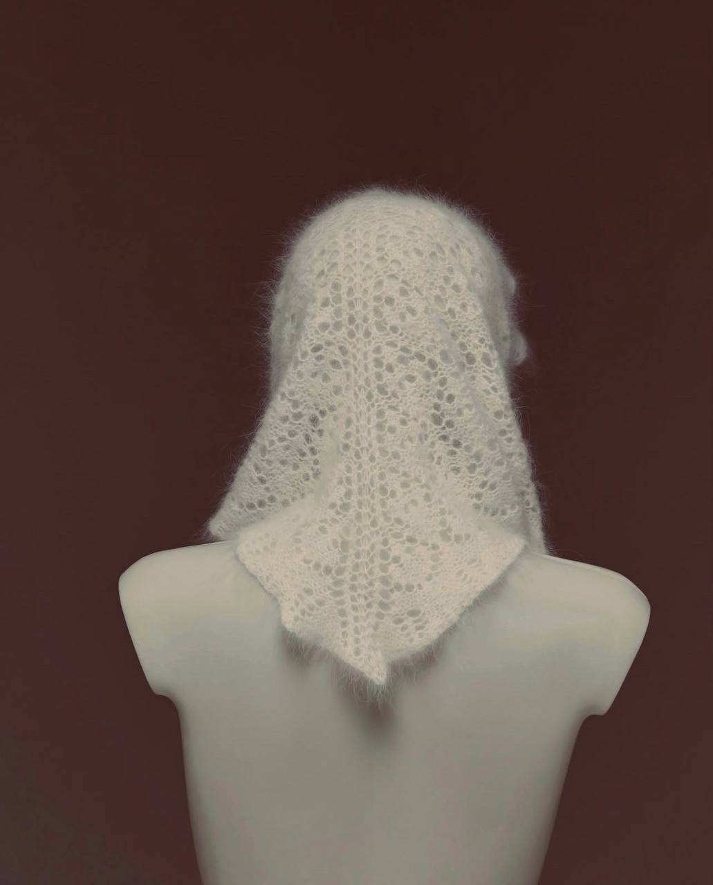 Small “Babusia” Shawl in White Color
