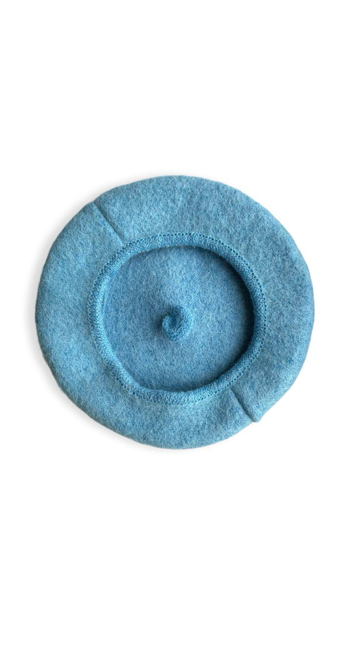 Reversible Textured Beret in Blue