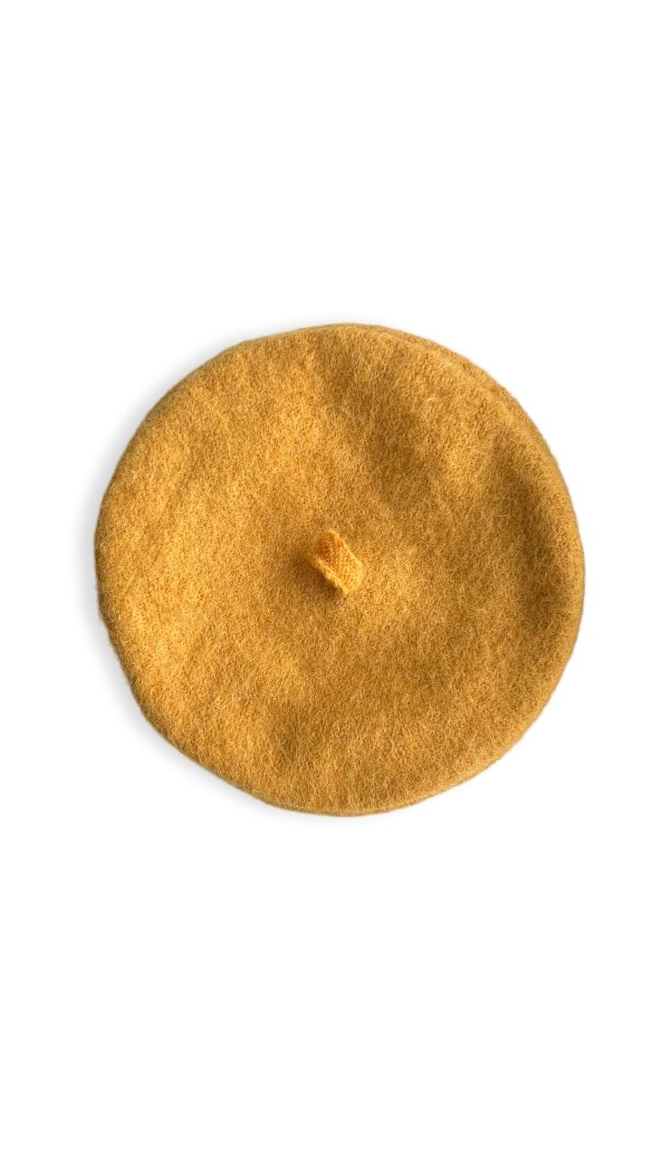 Reversible Textured Beret in Orange Mango