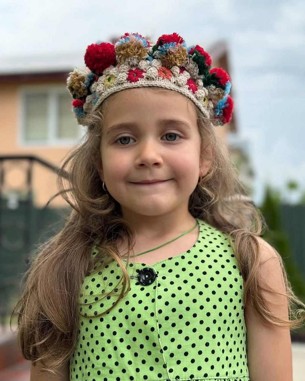 Світло-бежева Етнічна Пов’язка "Чільце" для Дівчаток