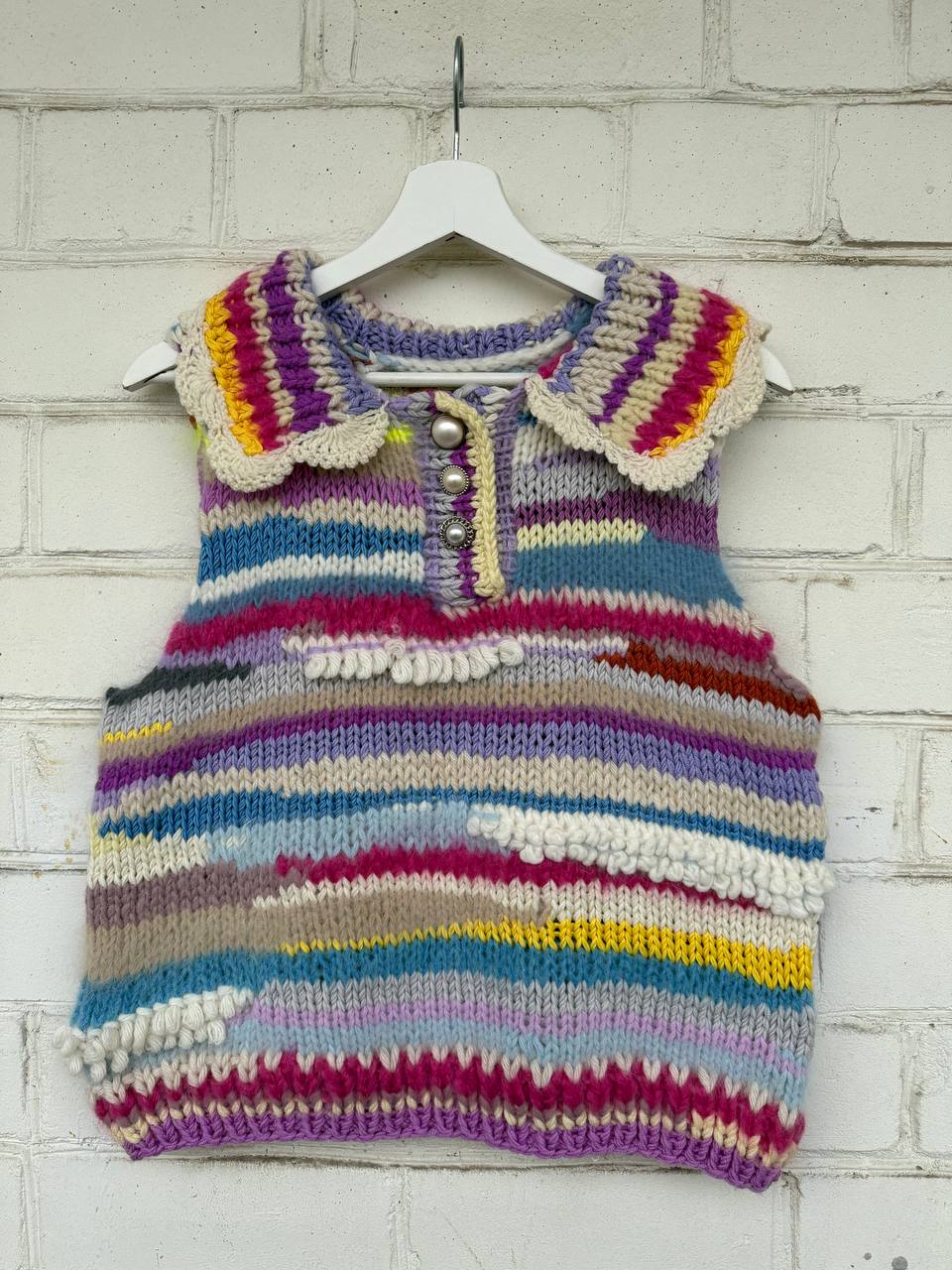 В'язана Різнокольорова Жилетка #2