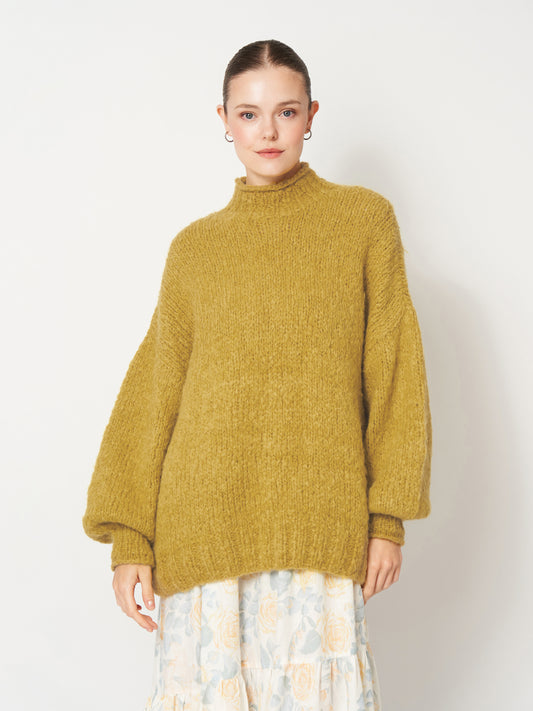 Mustard Yellow Oversized Mohair Sweater Unisex