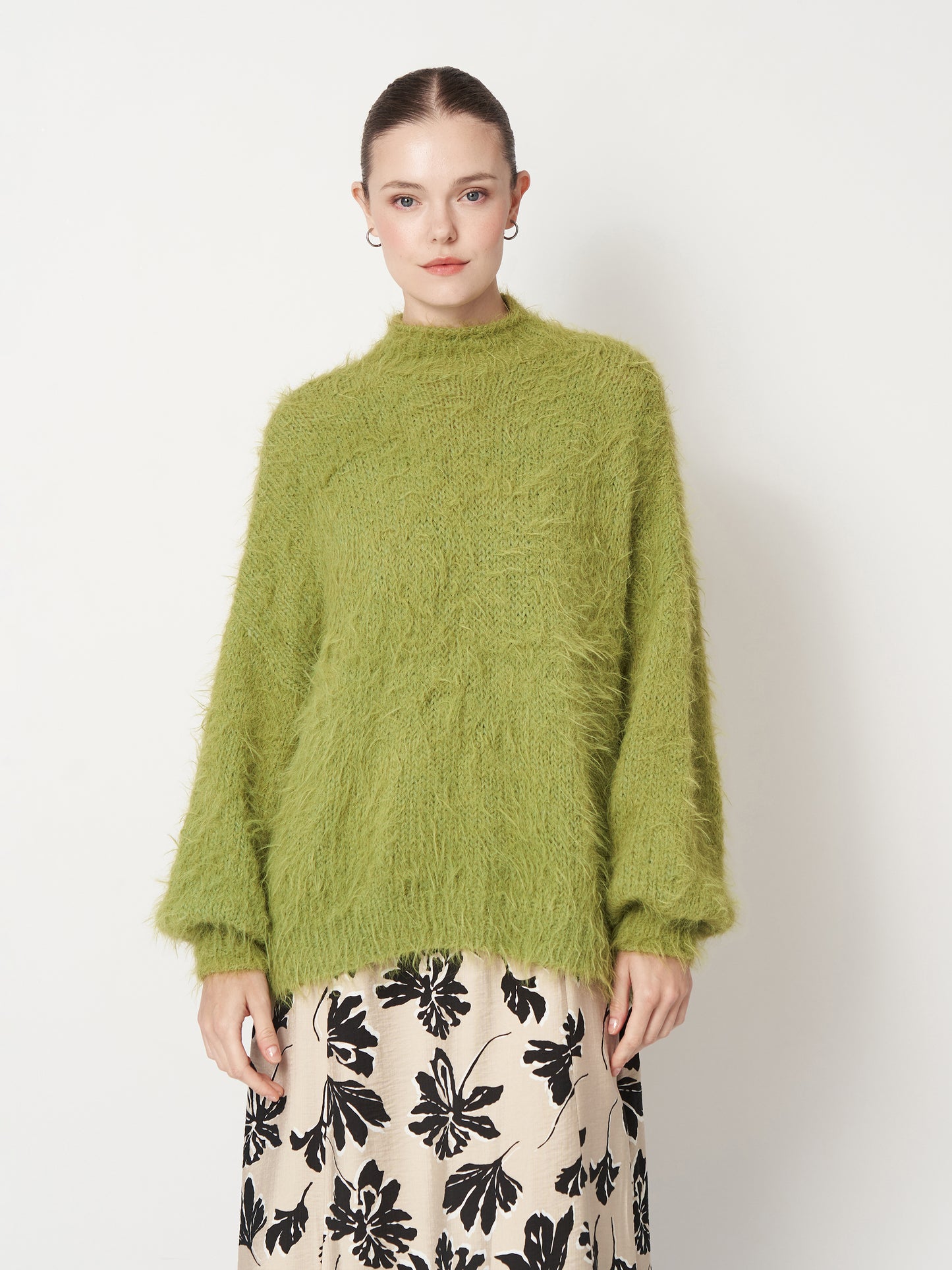 Green Fluffy Oversized Sweater Unisex