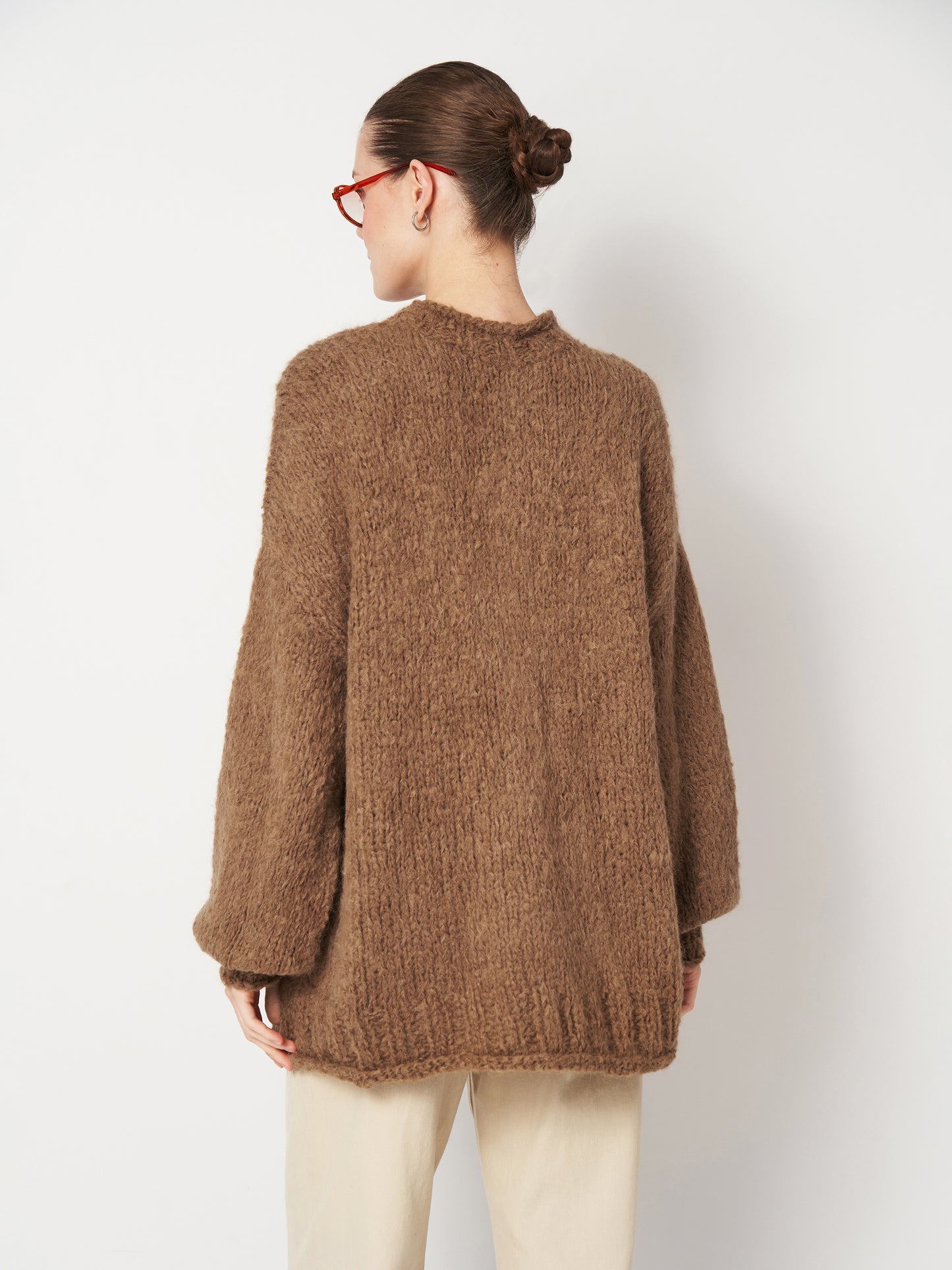 Camel Beige Oversized Mohair Sweater Unisex