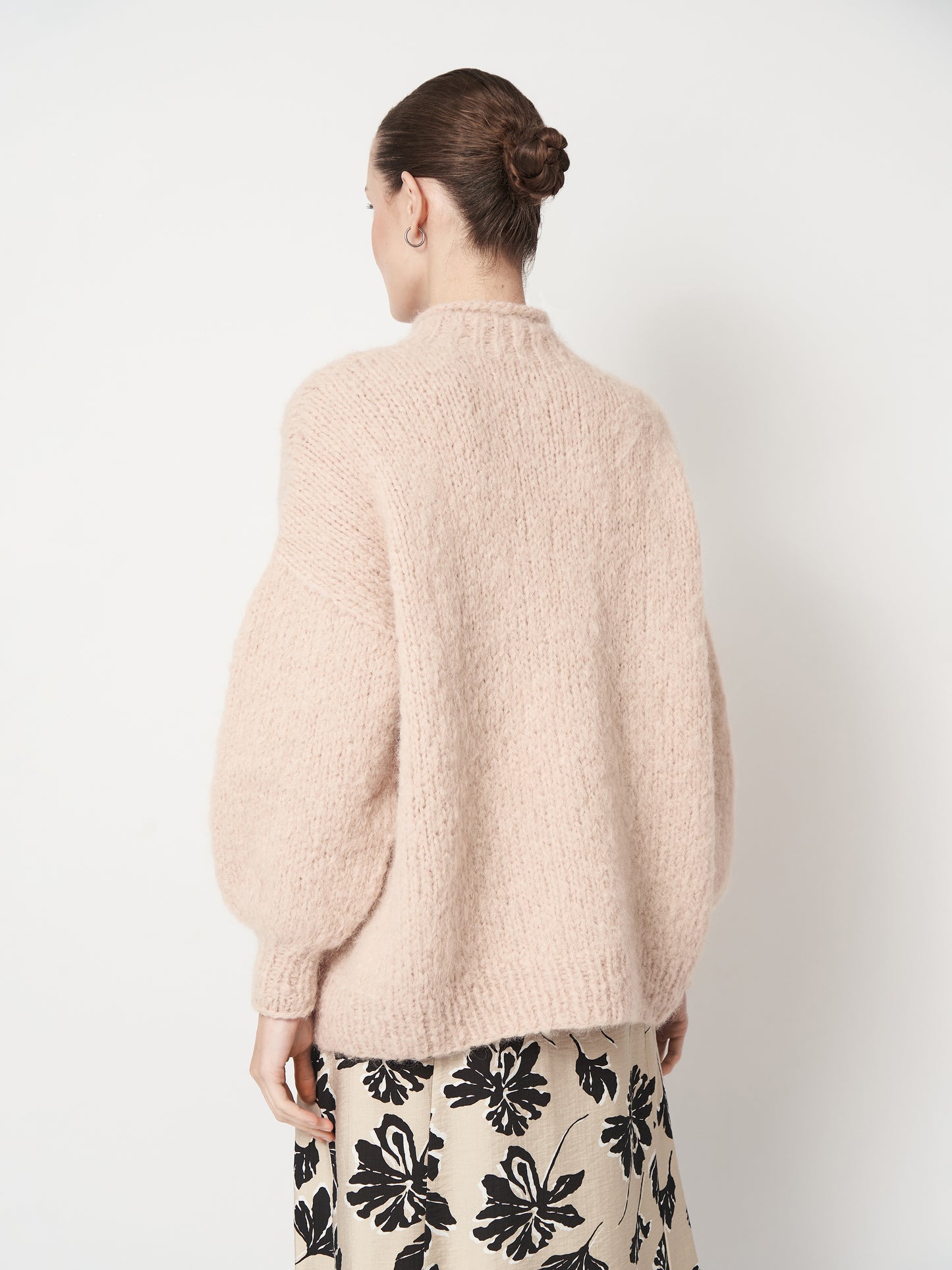 Beige Pink Oversized Mohair Sweater
