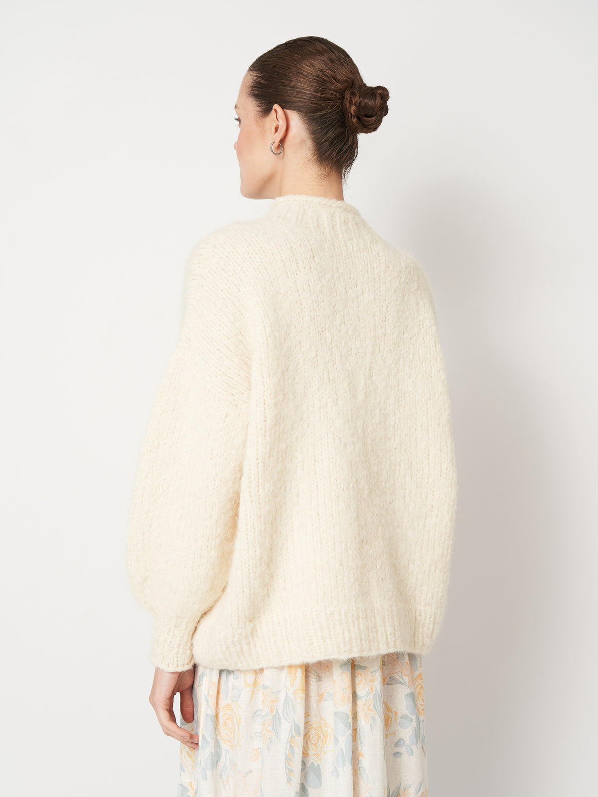 White Oversized Baby Alpaca Sweater