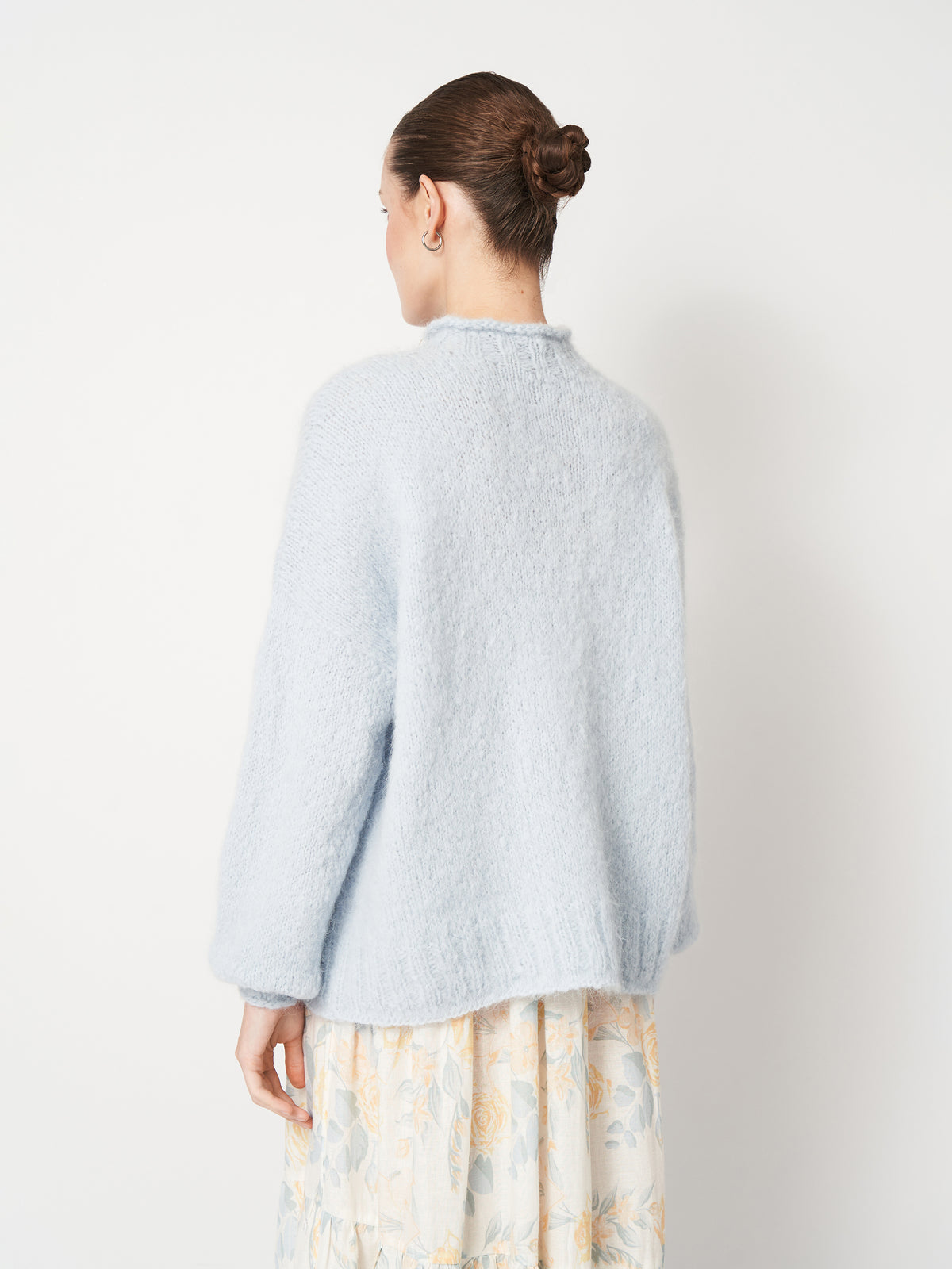 Powder Blue Oversized Baby Alpaca Sweater