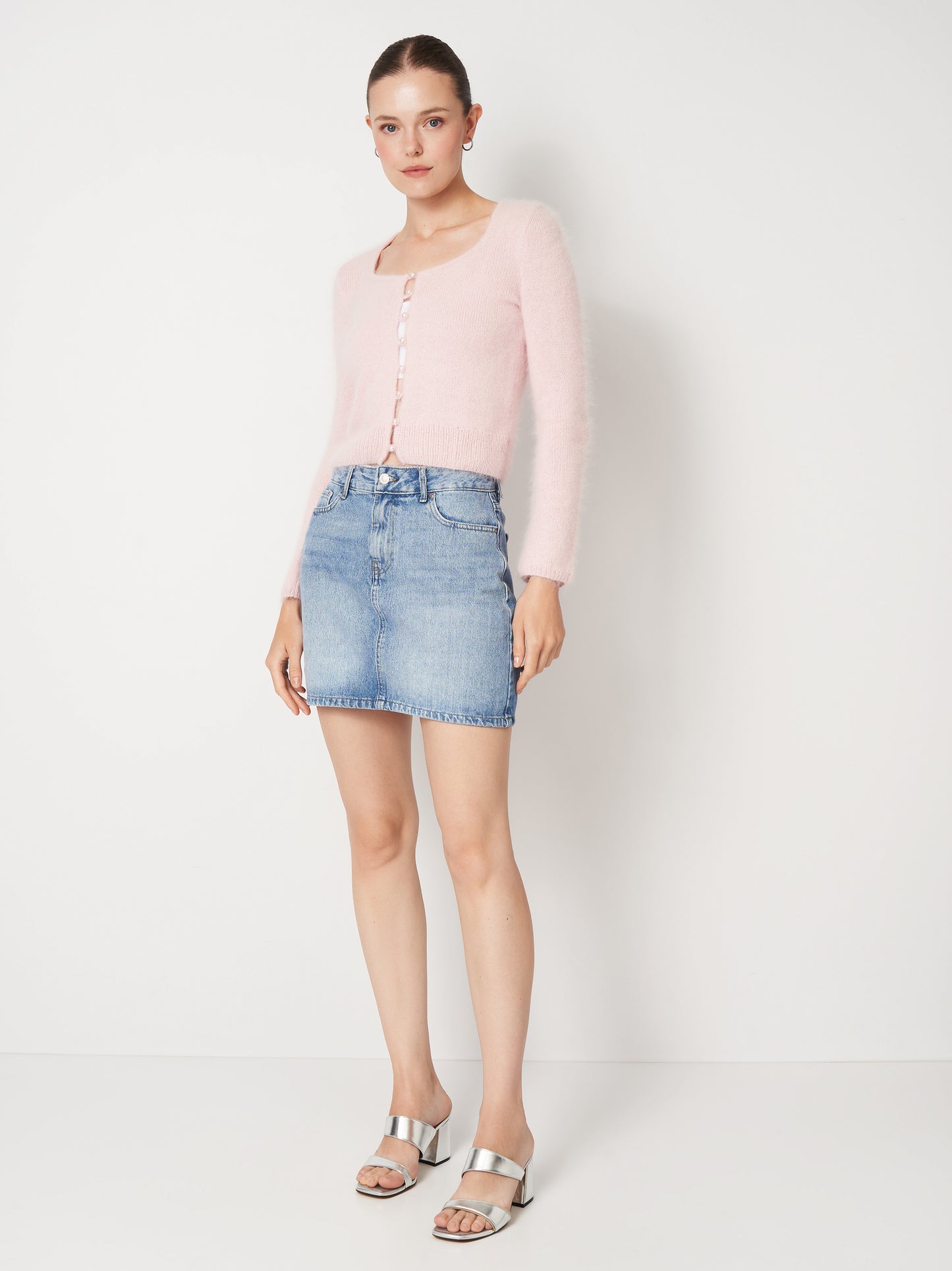Powder Pink Fluffy Cardigan