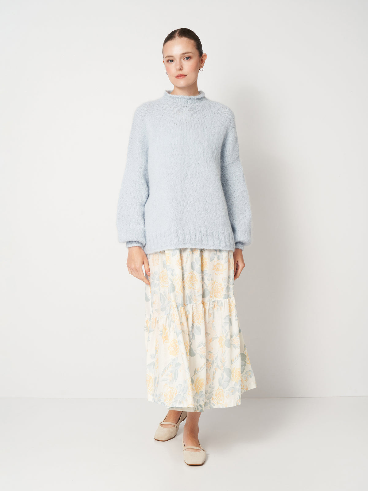 Powder Blue Oversized Baby Alpaca Sweater