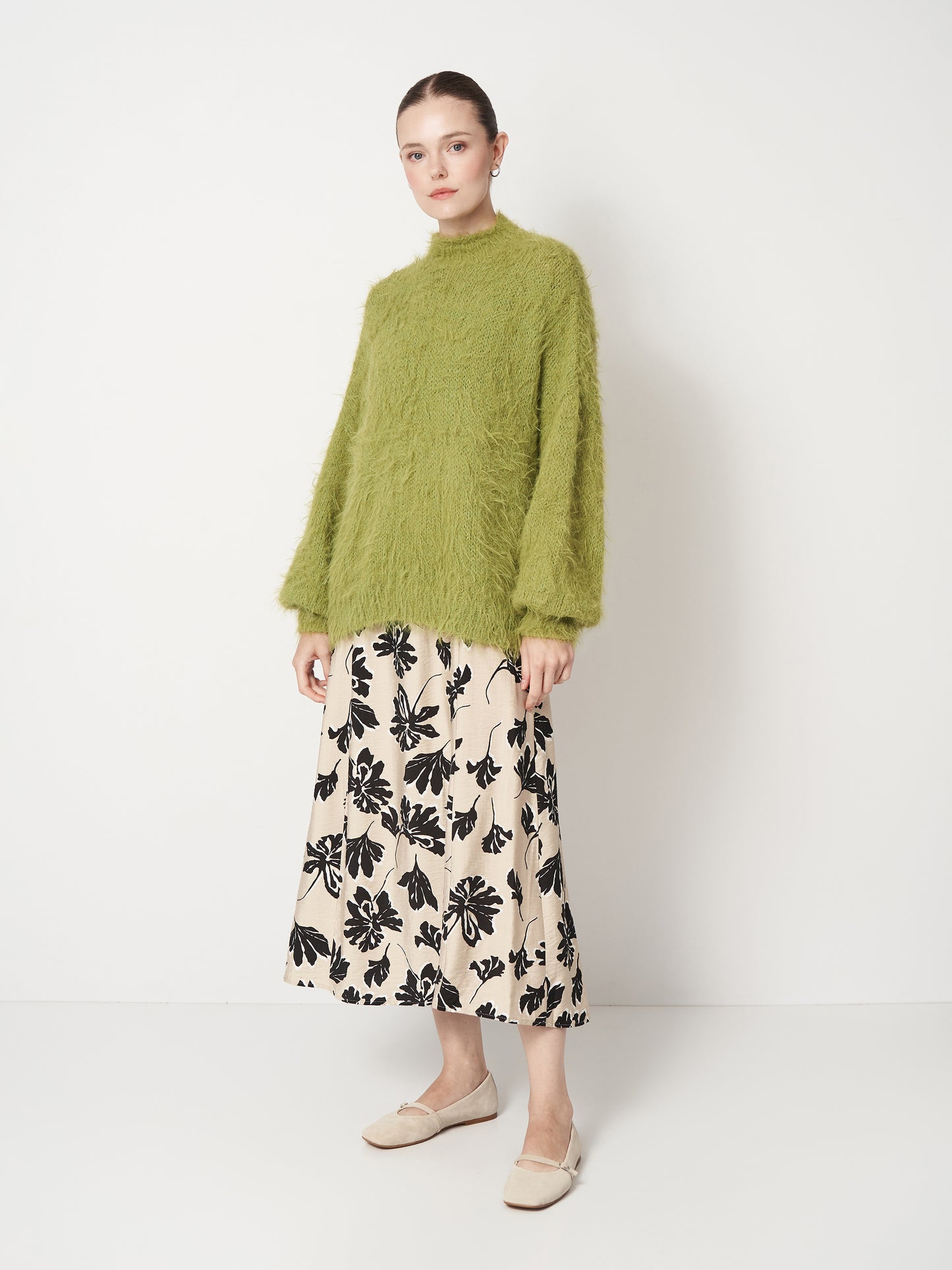 Green Fluffy Oversized Sweater Unisex