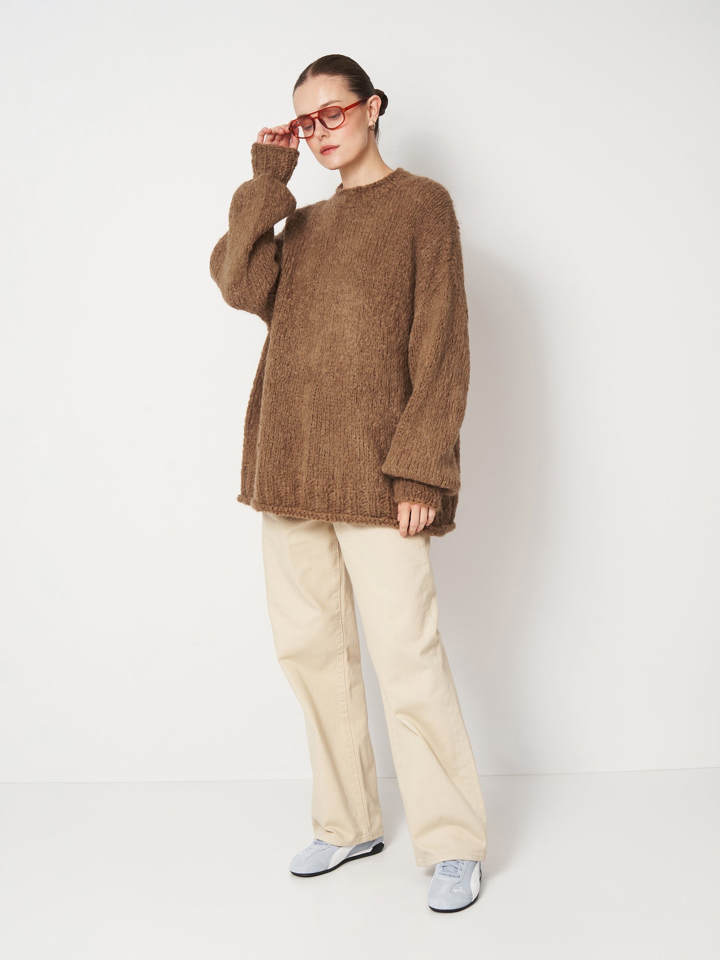 Camel Beige Oversized Mohair Sweater Unisex