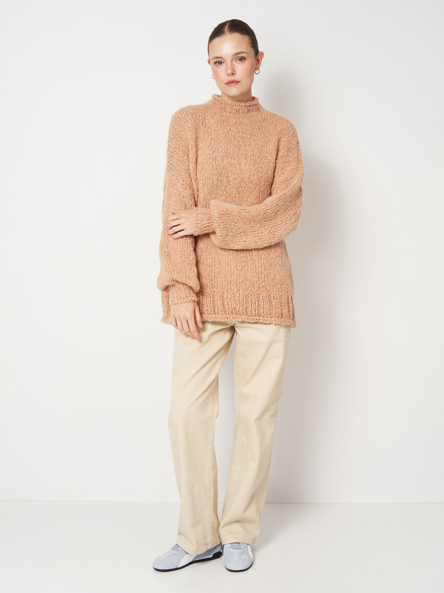Beige Oversized Mohair Sweater Unisex