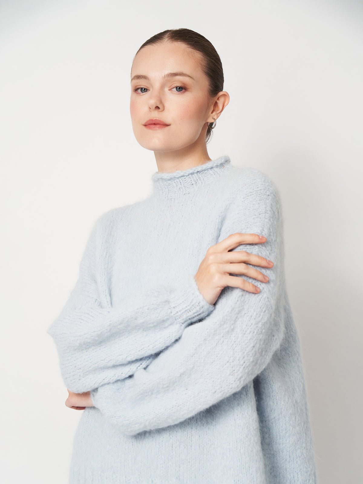 Powder Blue Oversized Baby Alpaca Sweater