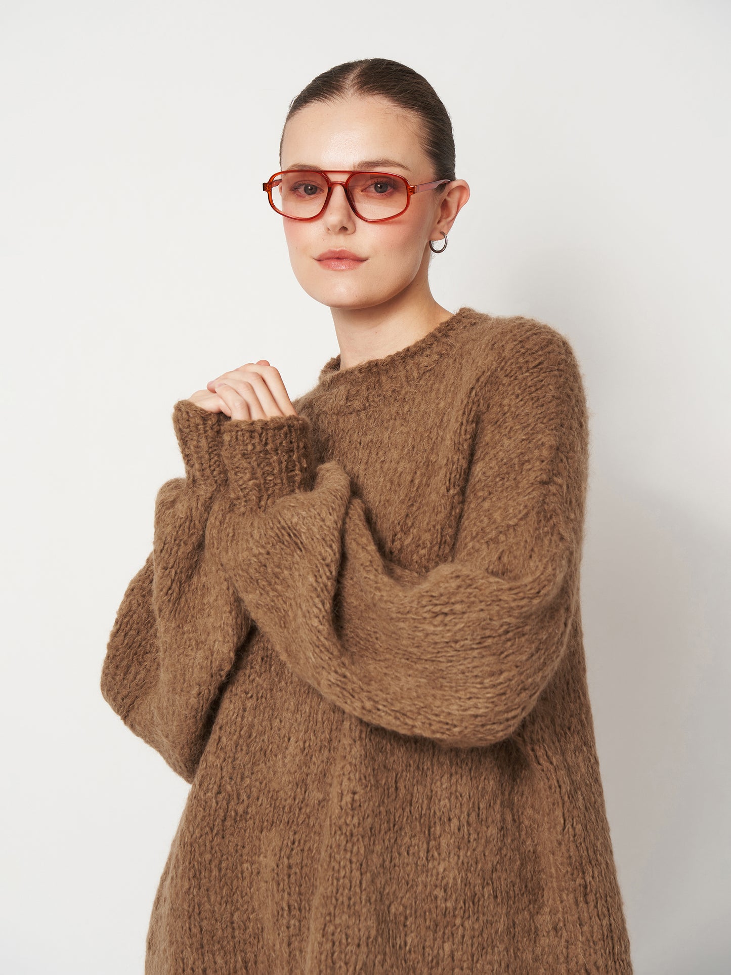Camel Beige Oversized Mohair Sweater Unisex
