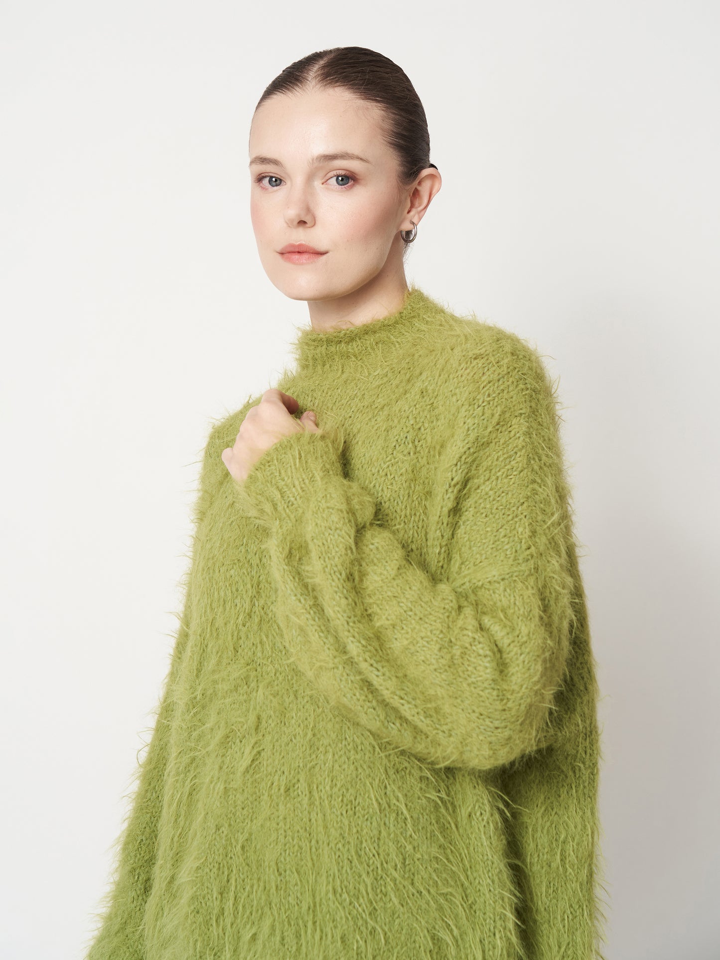 Green Fluffy Oversized Sweater Unisex