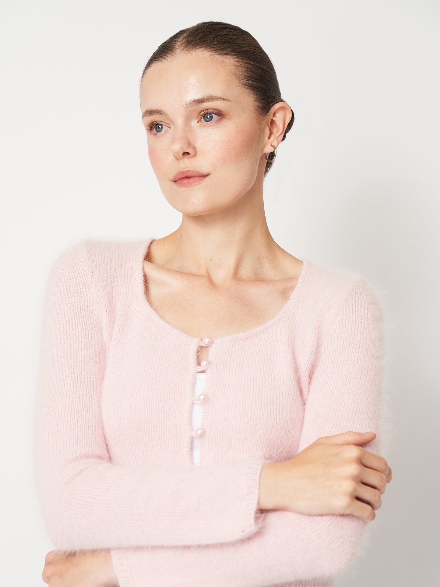 Powder Pink Fluffy Cardigan