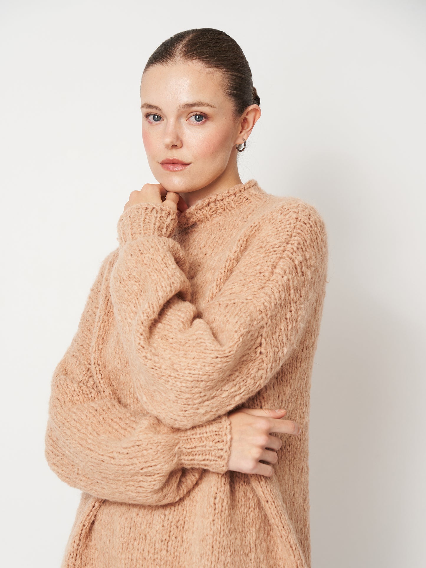 Beige Oversized Mohair Sweater Unisex