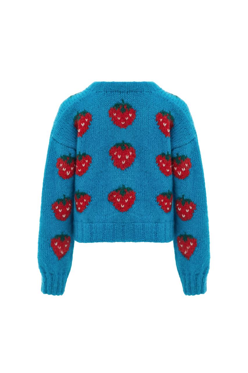 Blue Strawberry Sweater
