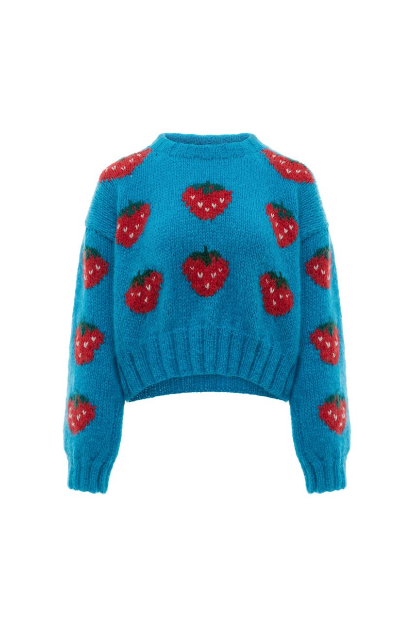 Blue Strawberry Sweater