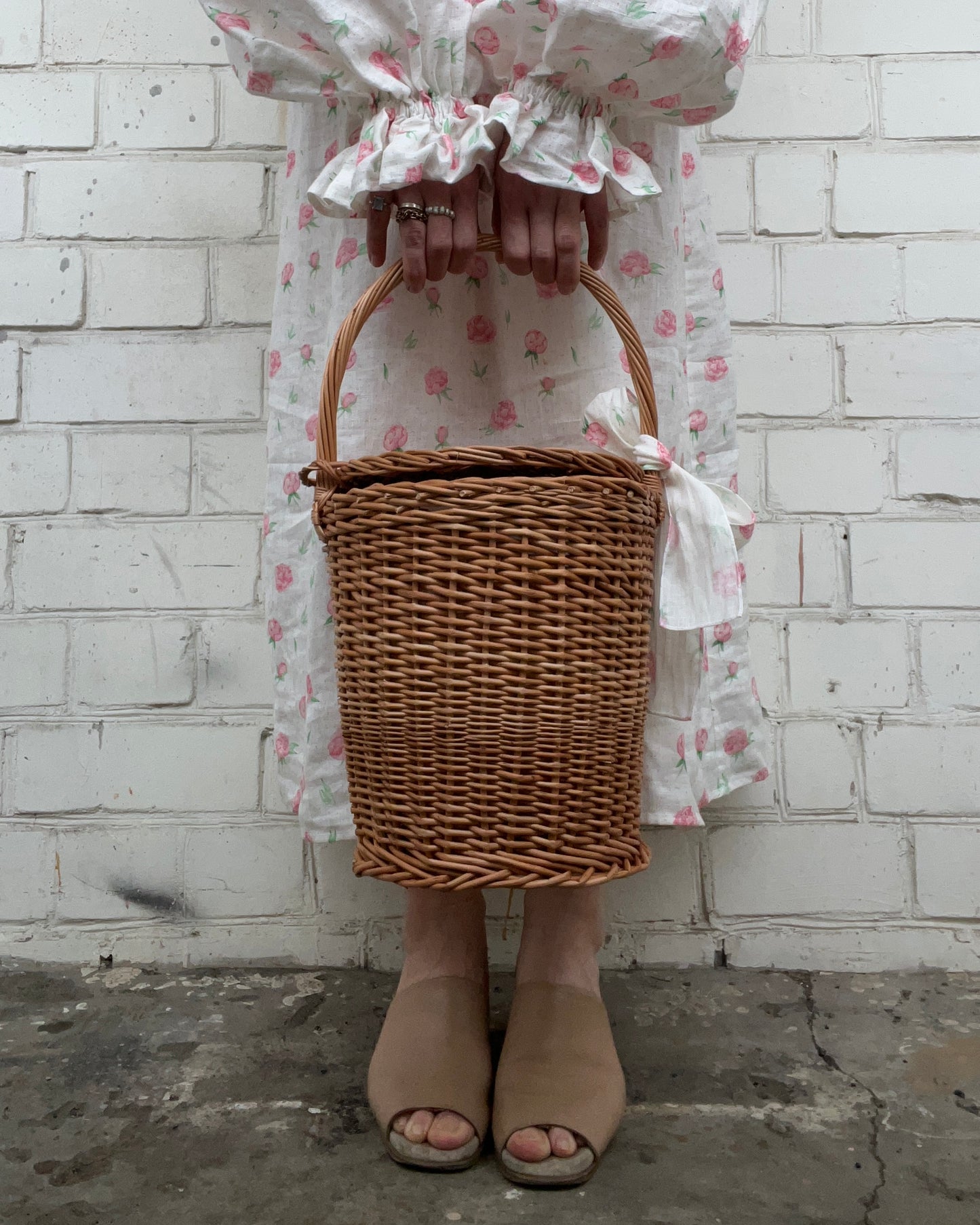 Handwoven Natural Vine Basket in Jane Birkin Style