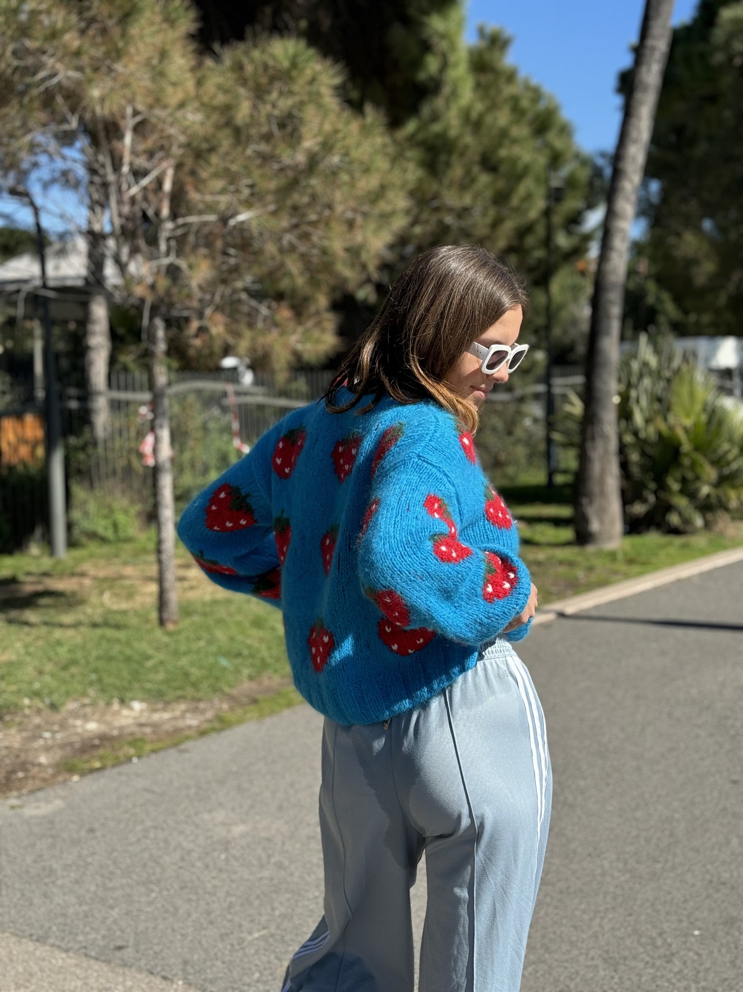 Blue Strawberry Sweater
